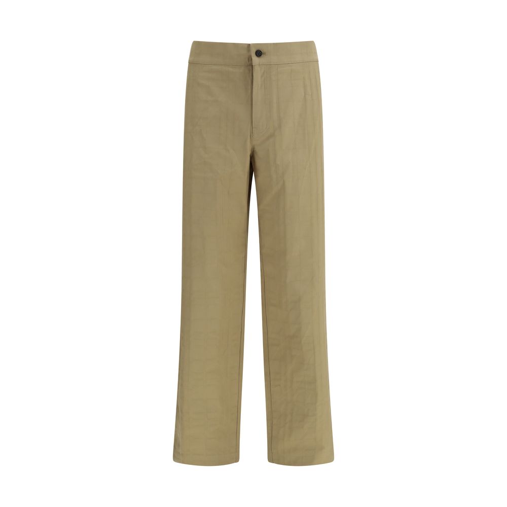 Textured check cotton Pants