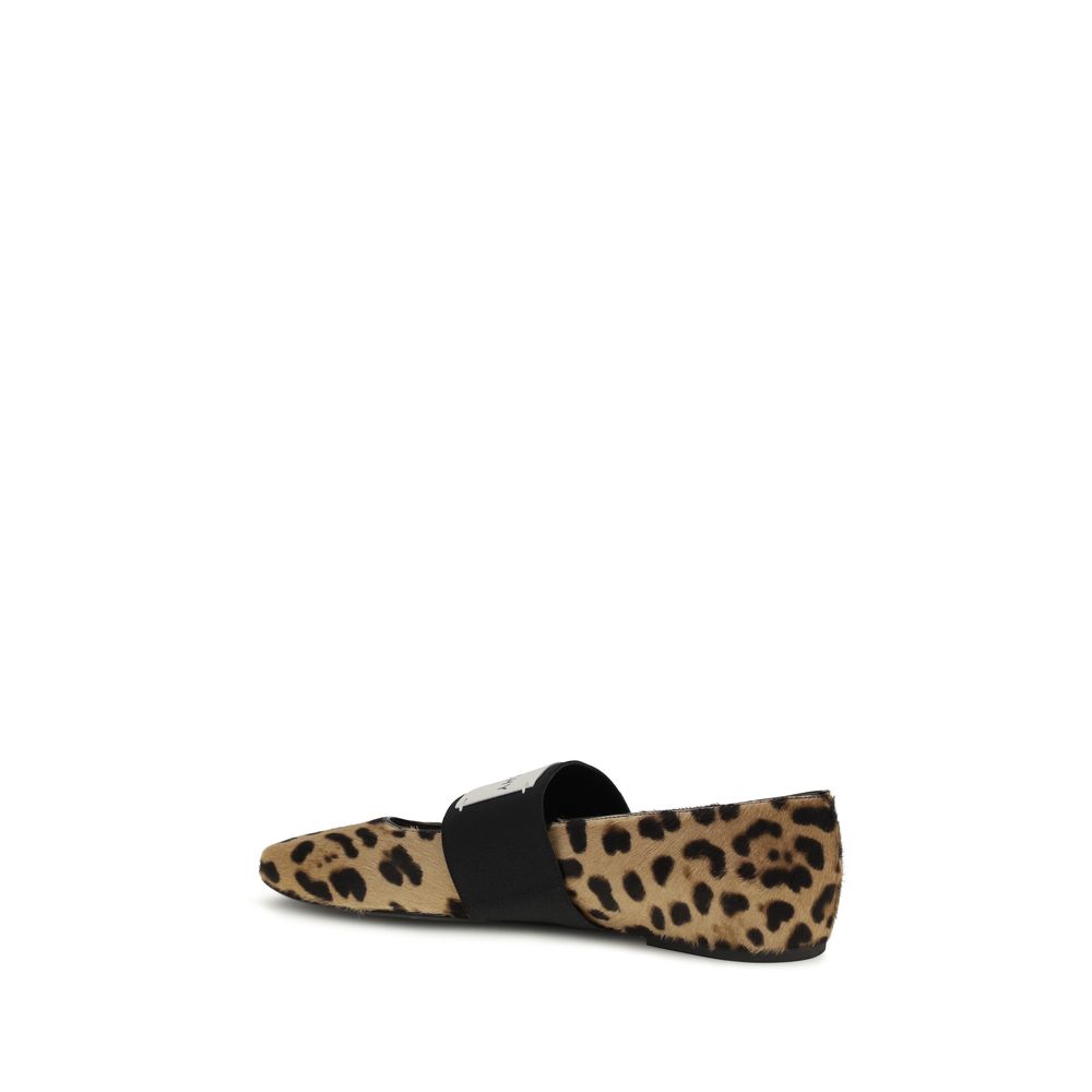 Leopard print Sliced Square Ballerinas