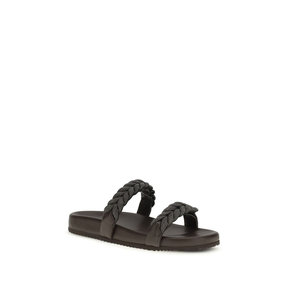 Leather Sandals with Precious Braided Straps