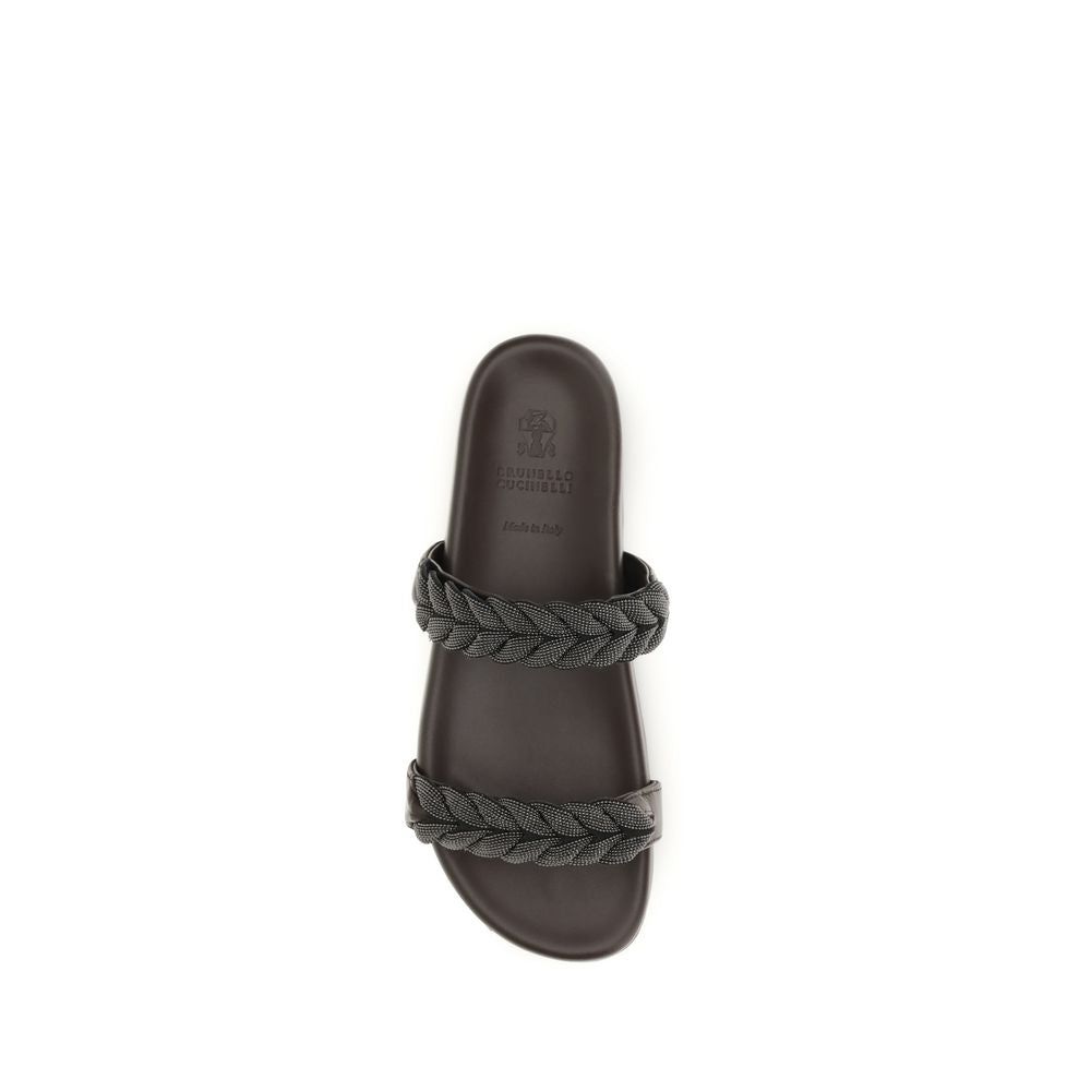 Leather Sandals with Precious Braided Straps