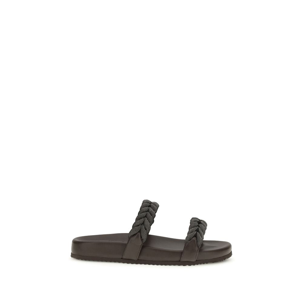 Leather Sandals with Precious Braided Straps