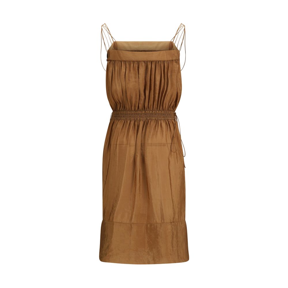 Satin Dress with balloon bodice