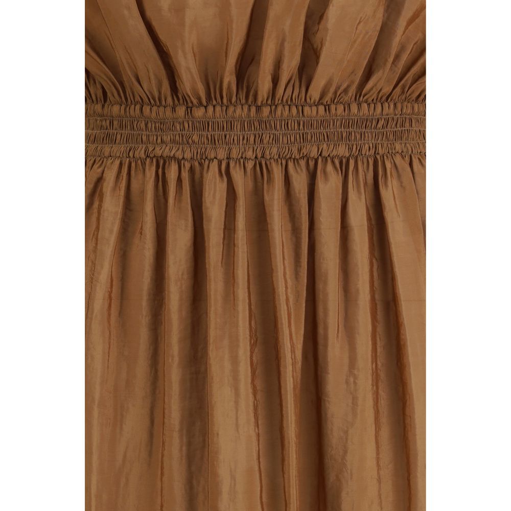 Satin Dress with balloon bodice