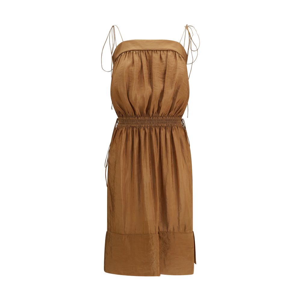 Satin Dress with balloon bodice