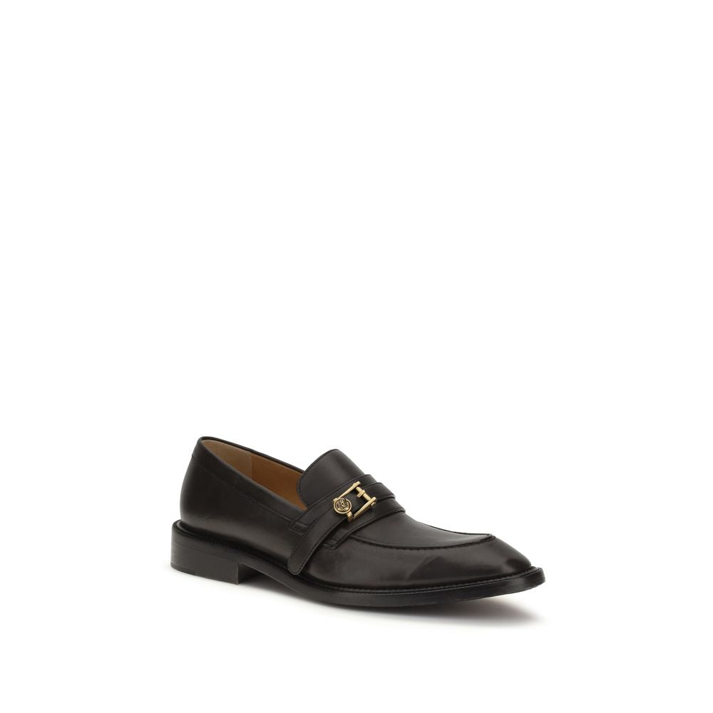 Leather Loafers with Medusa accessory