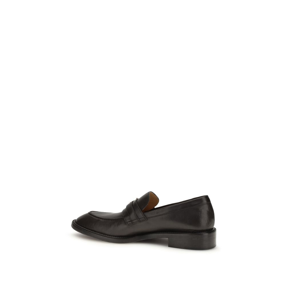 Leather Loafers with Medusa accessory