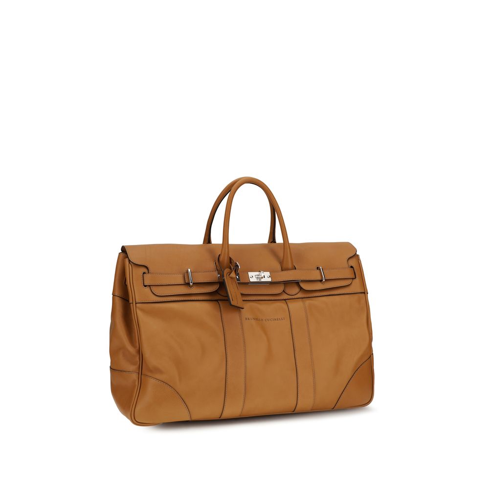 Leather Travel Bag with logo