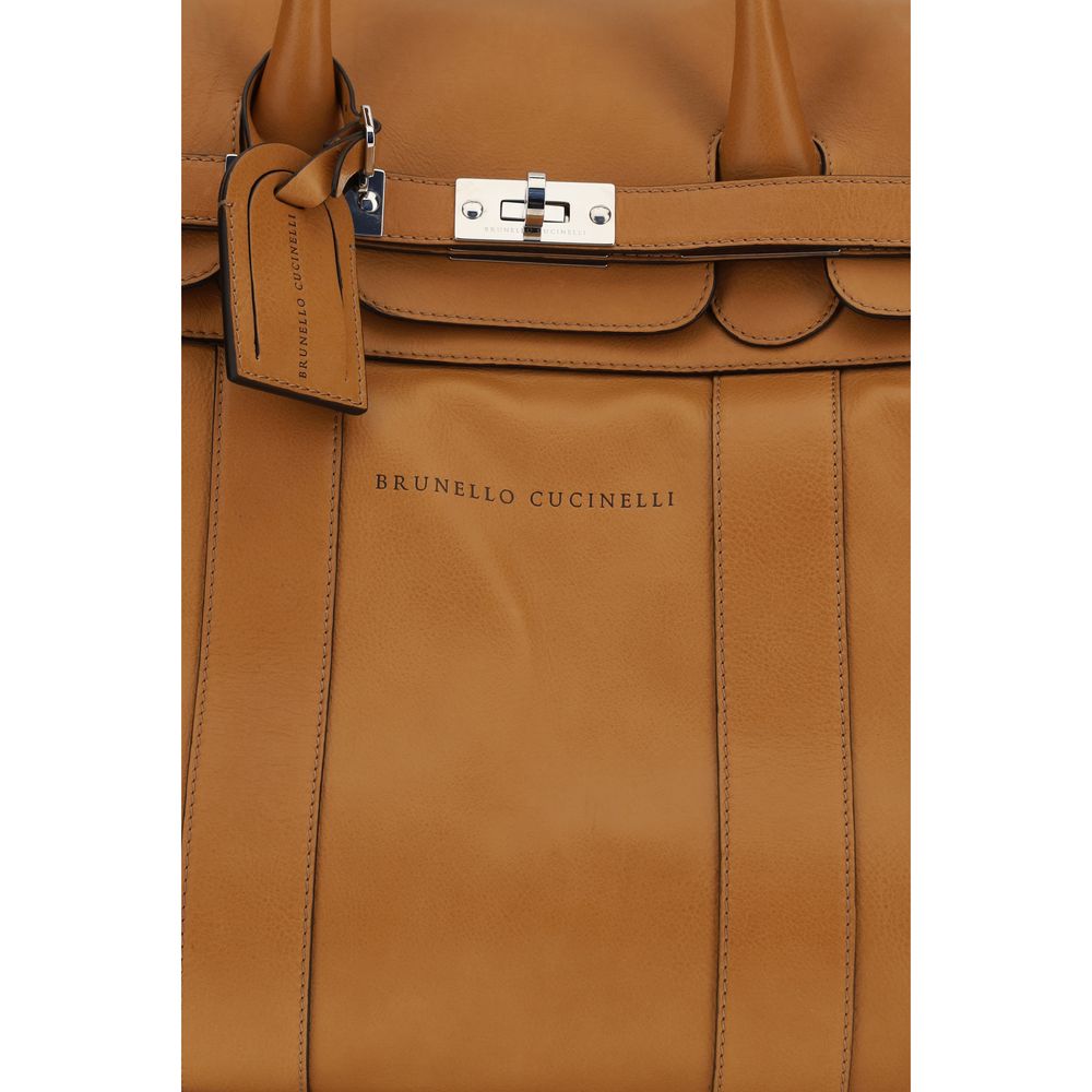 Leather Travel Bag with logo