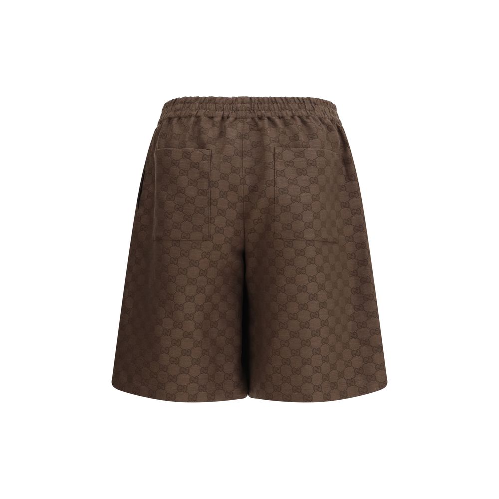 GG fabric Shorts in a linen blend