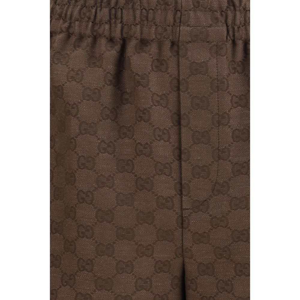 GG fabric Shorts in a linen blend