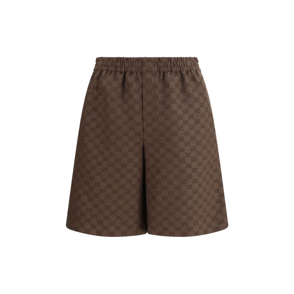 GG fabric Shorts in a linen blend