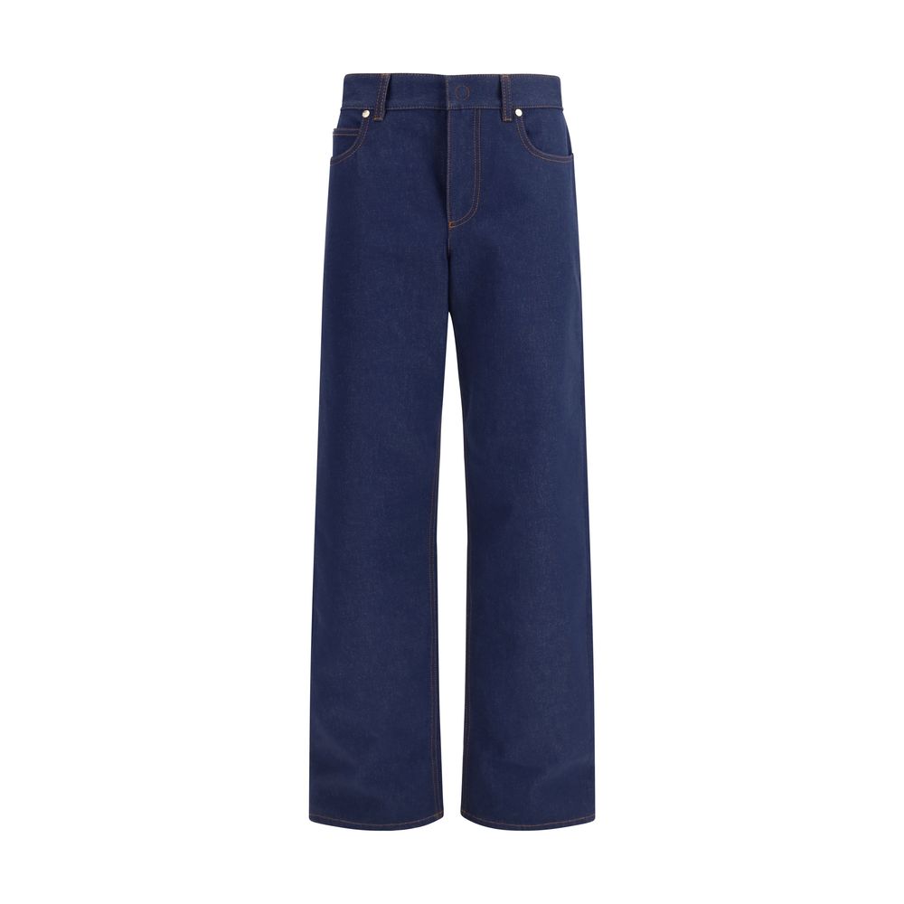 Five-pocket straight cut Jeans with logo detail