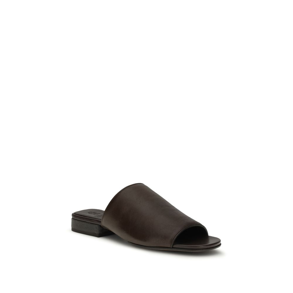 Riding calfskin Sandals with monili