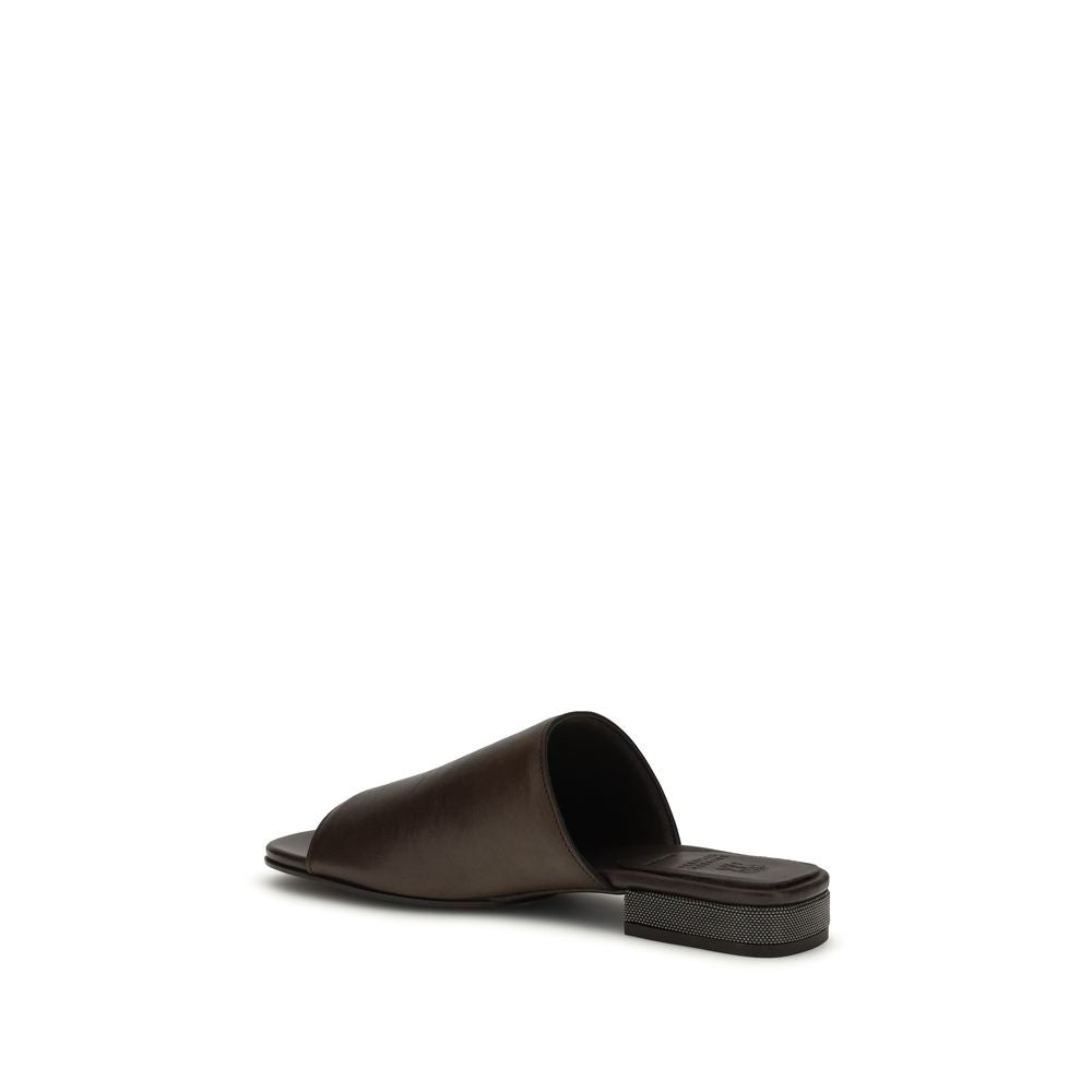 Riding calfskin Sandals with monili
