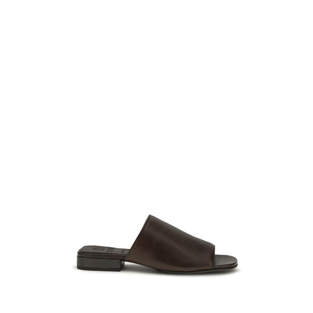 Riding calfskin Sandals with monili