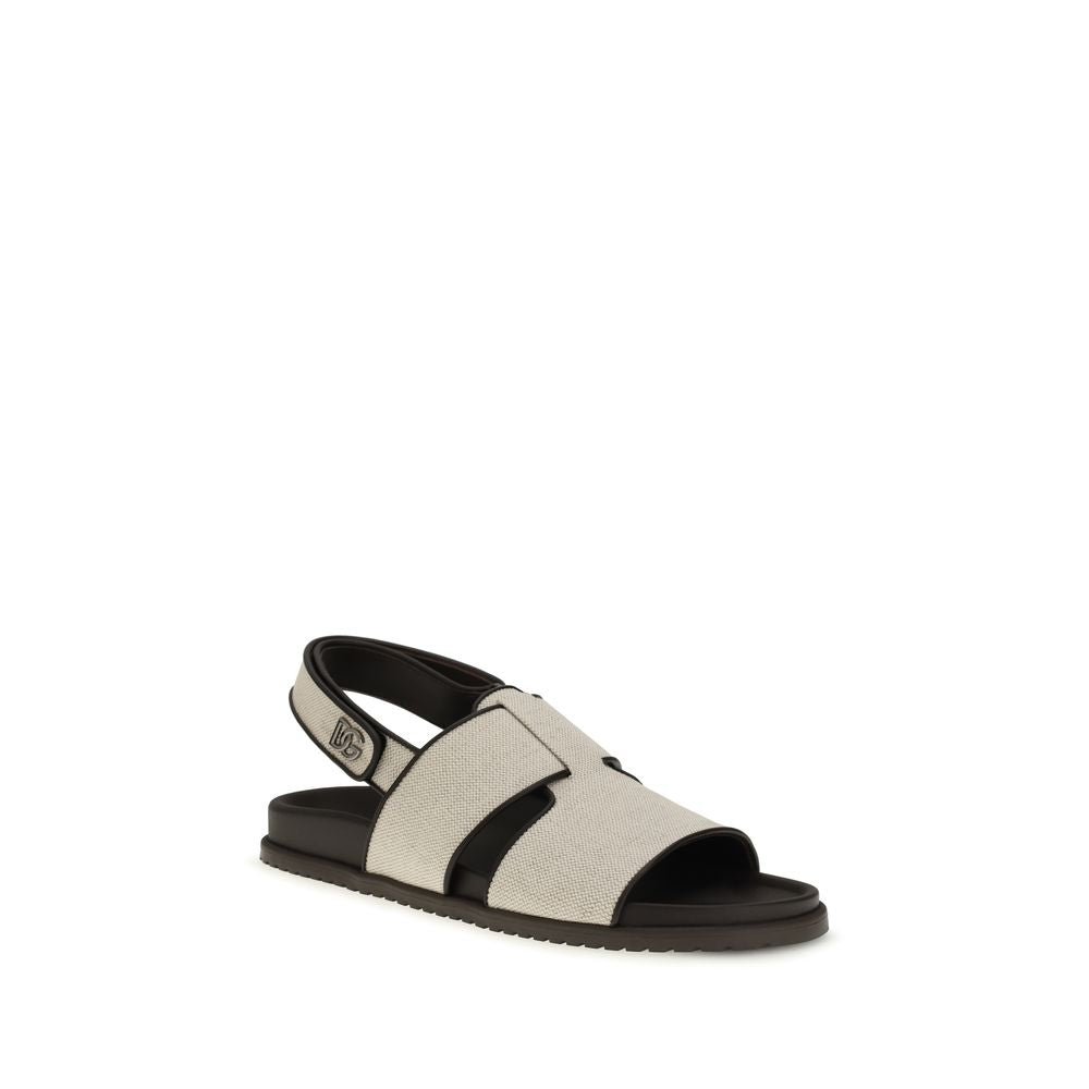 Fabric and leather Sandals