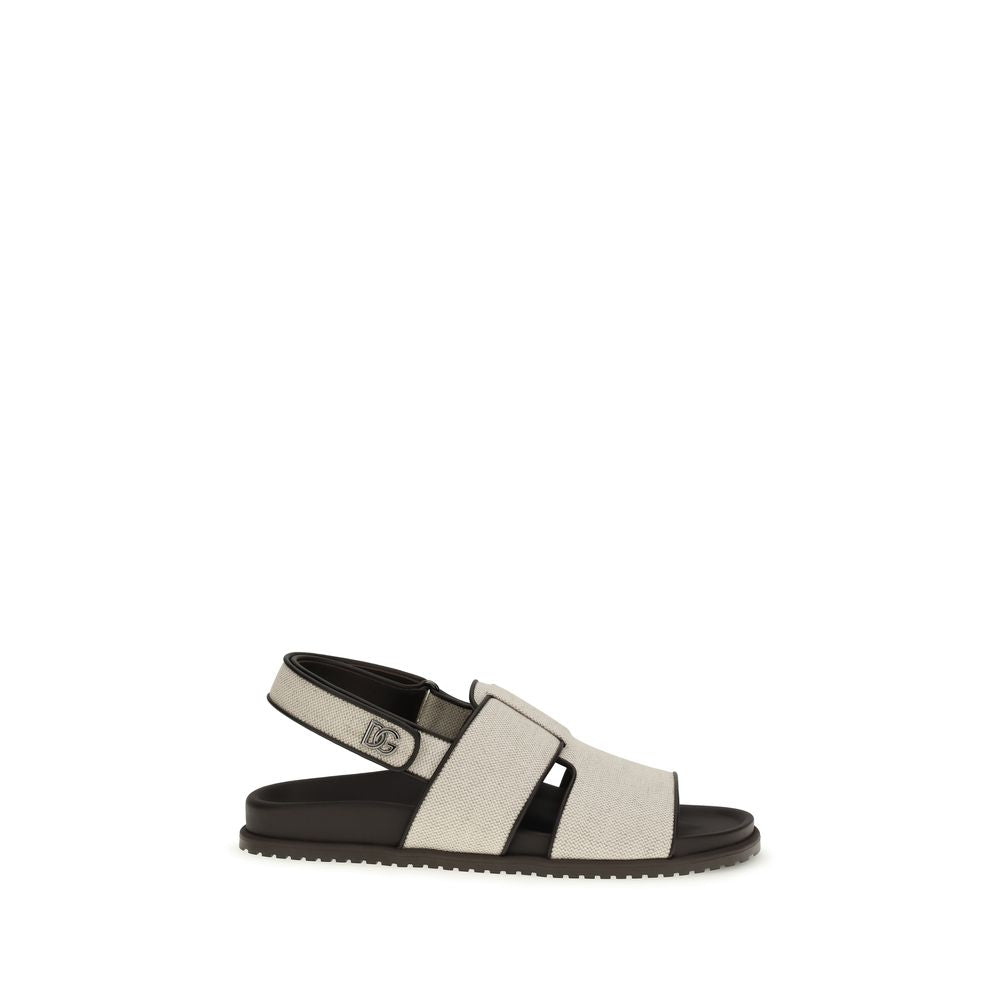 Fabric and leather Sandals