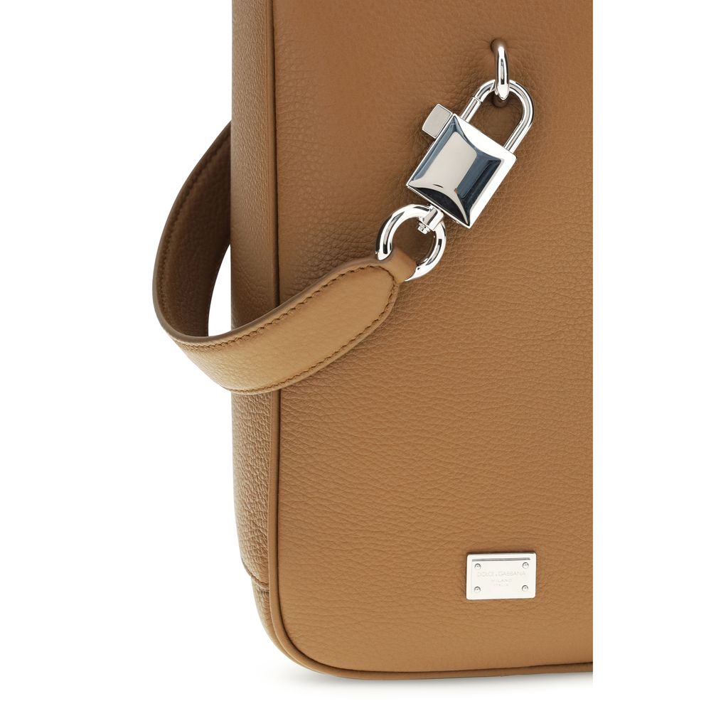 Lock leather Handbag