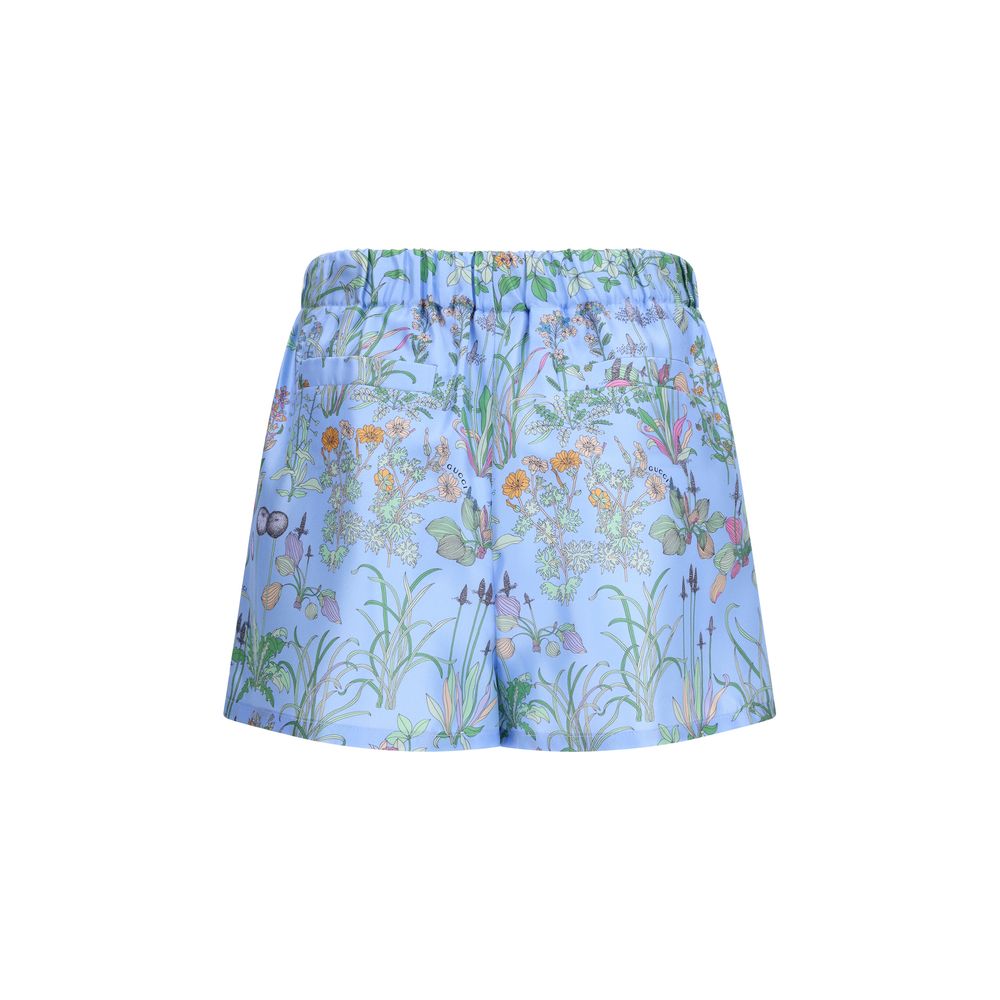 Printed silk twill Shorts
