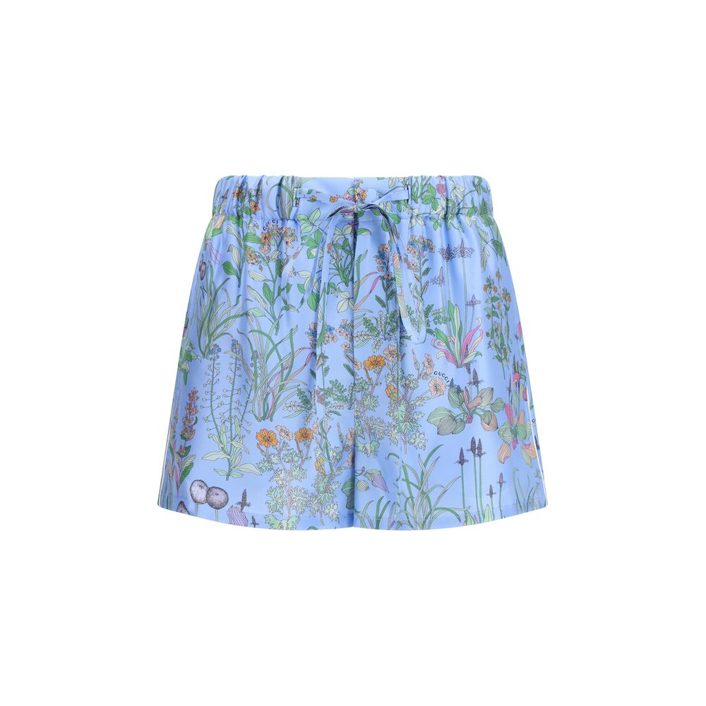 Printed silk twill Shorts