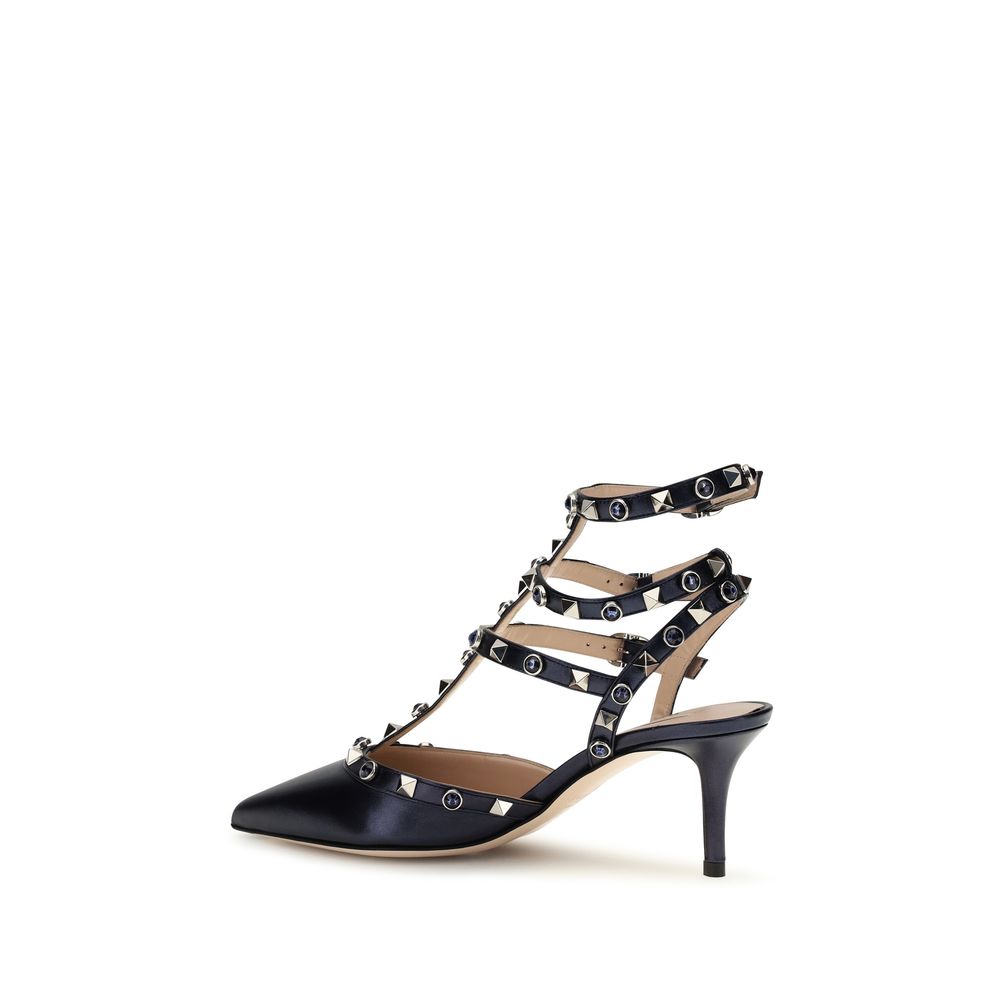 Rockstud Pumps in laminated leather