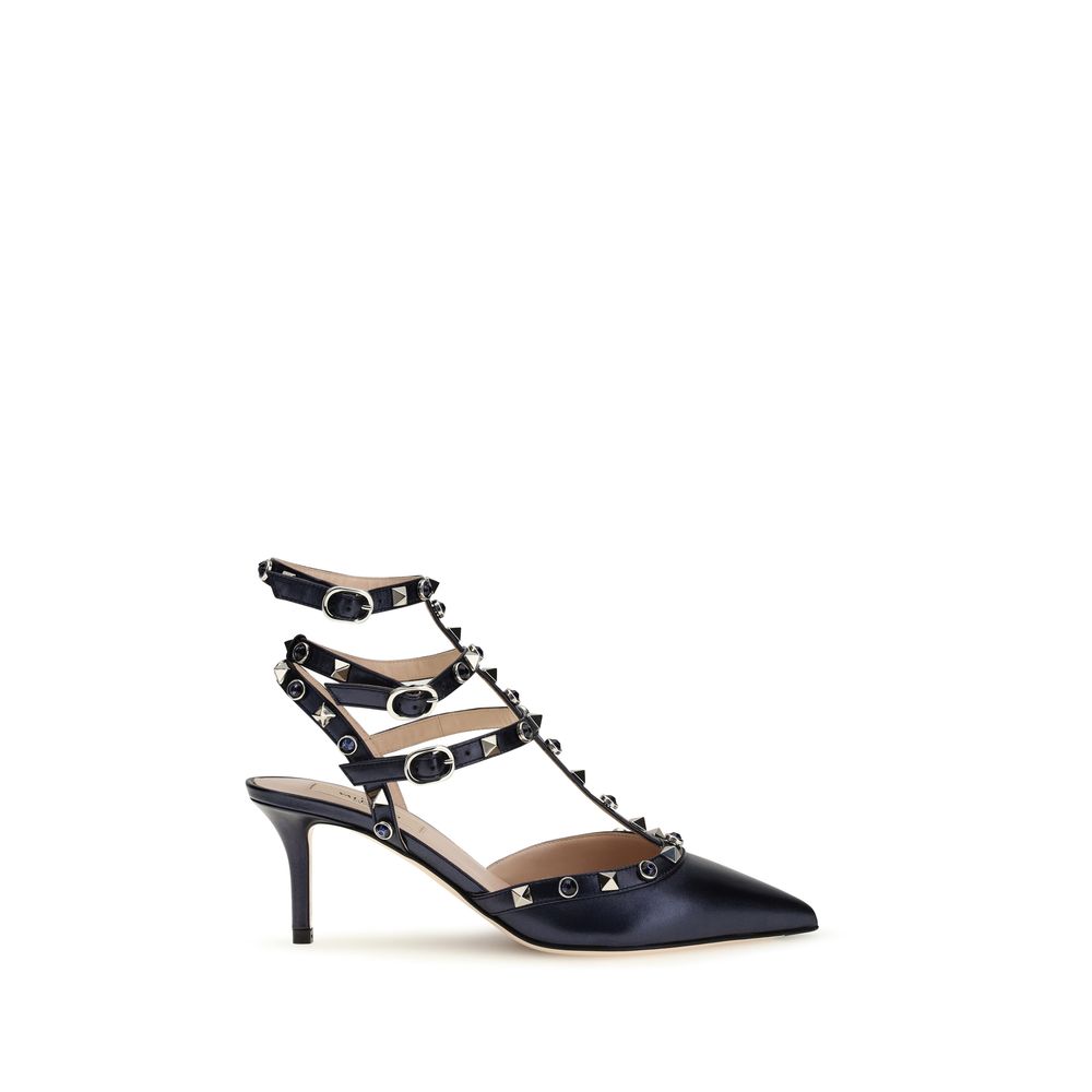 Rockstud Pumps in laminated leather