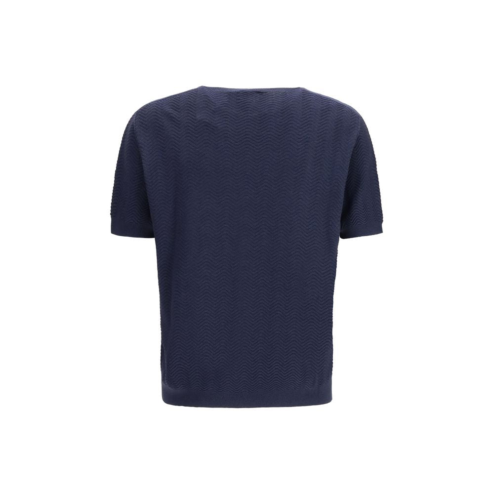 Short-sleeved cotton and silk Sweater