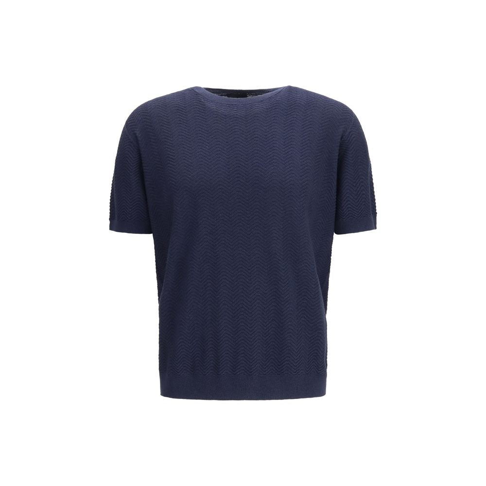 Short-sleeved cotton and silk Sweater