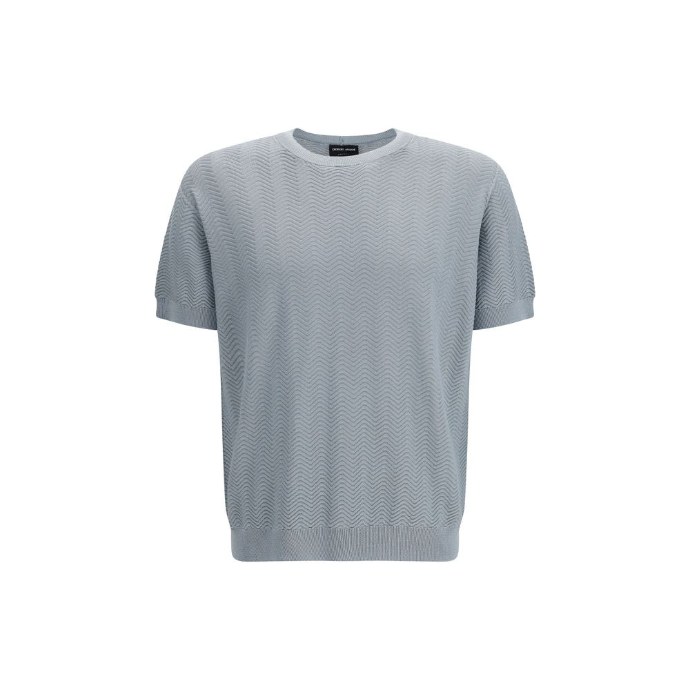 Short-sleeved cotton and silk Sweater