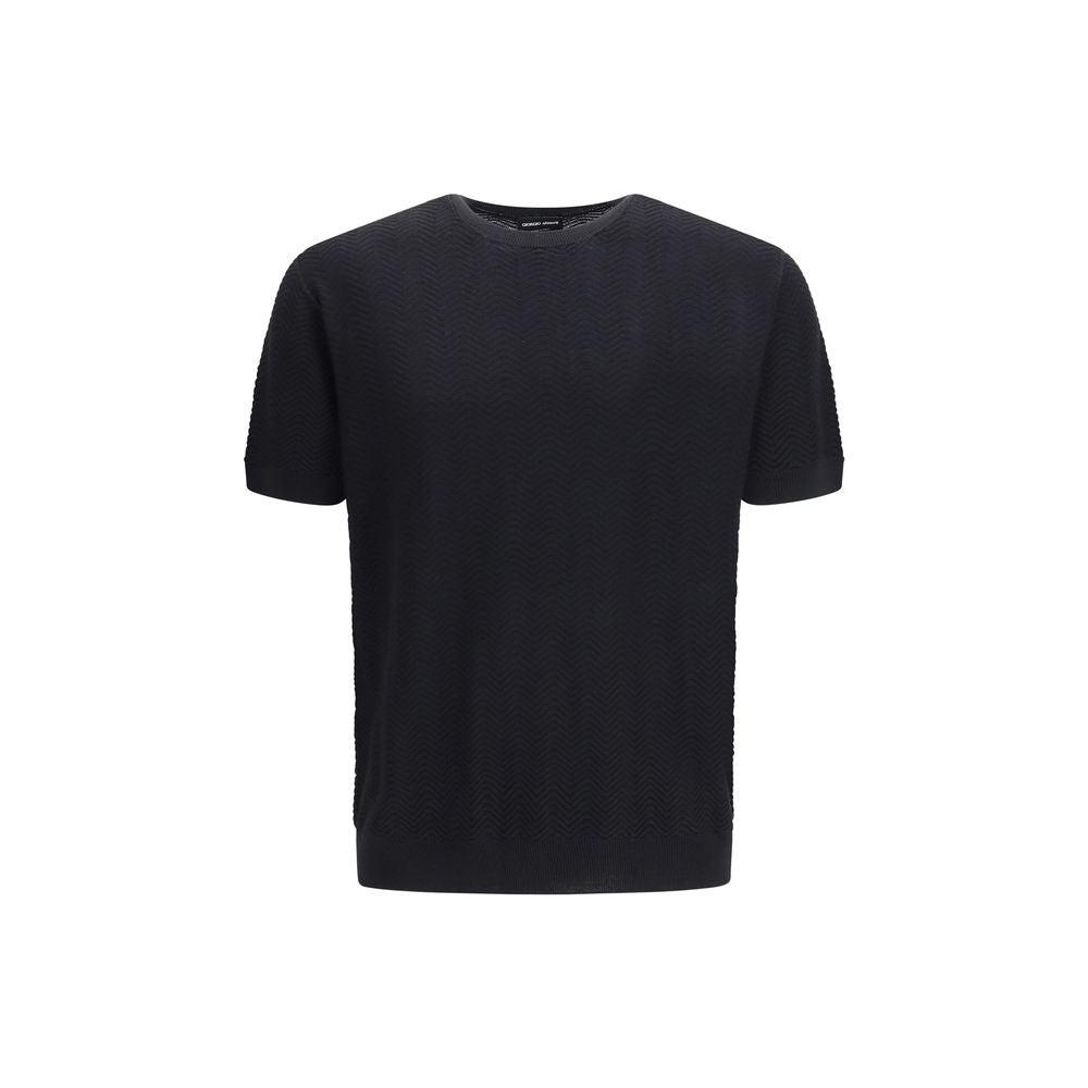 Short-sleeved cotton and silk Sweater