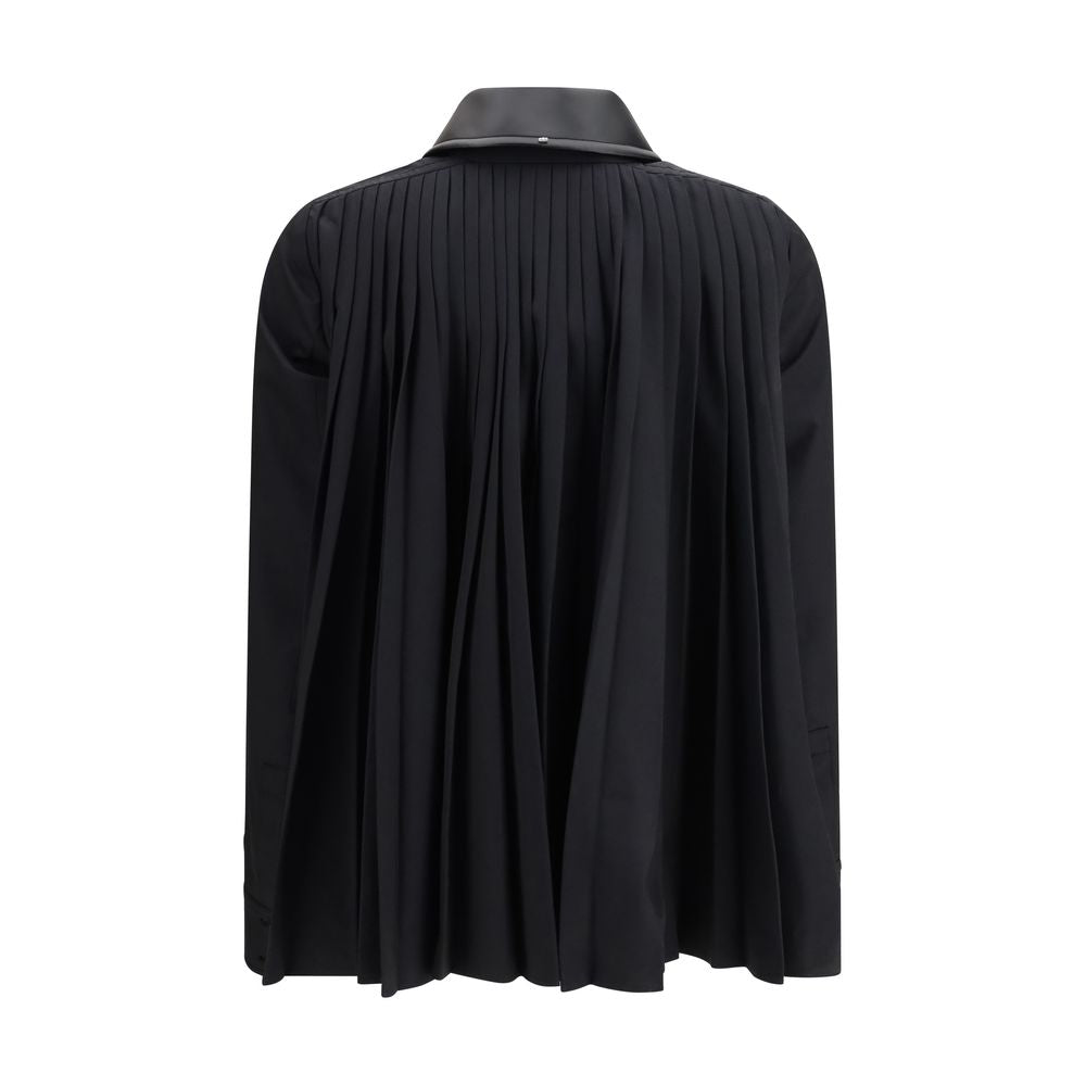 Cotton Gabardine Shirt with Pleated Back