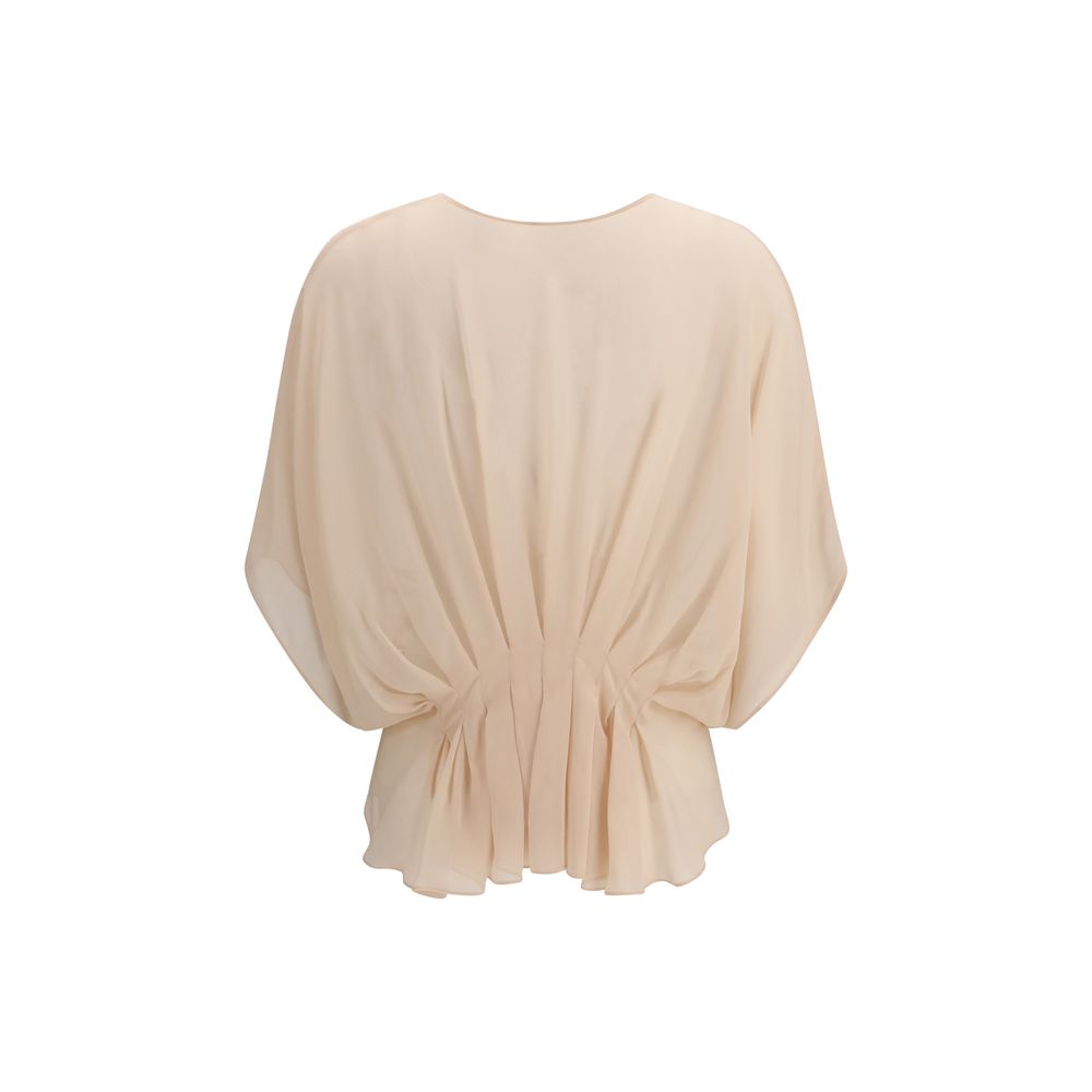 Cape-Style Silk Shirt