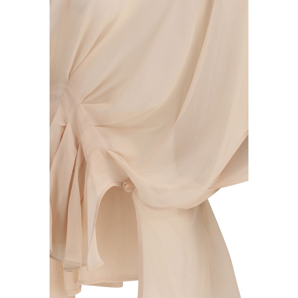 Cape-Style Silk Shirt