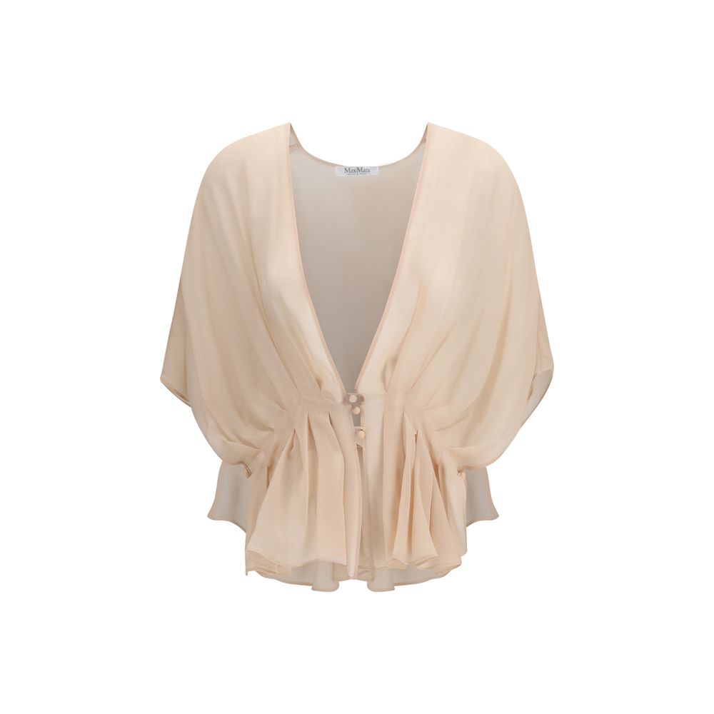 Cape-Style Silk Shirt