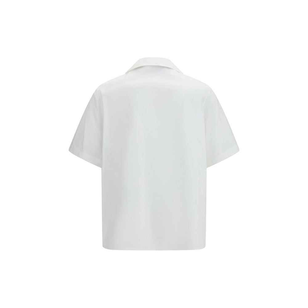 Cotton poplin bowling Shirt with VGold