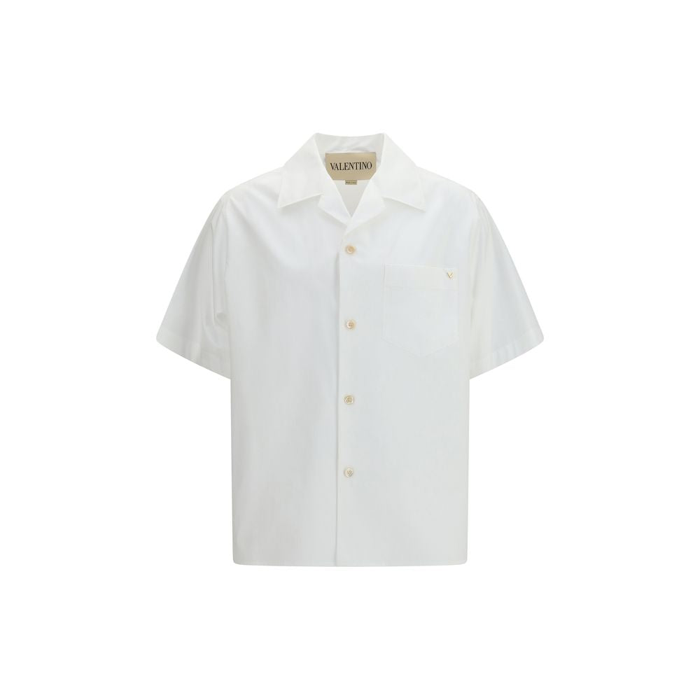 Cotton poplin bowling Shirt with VGold