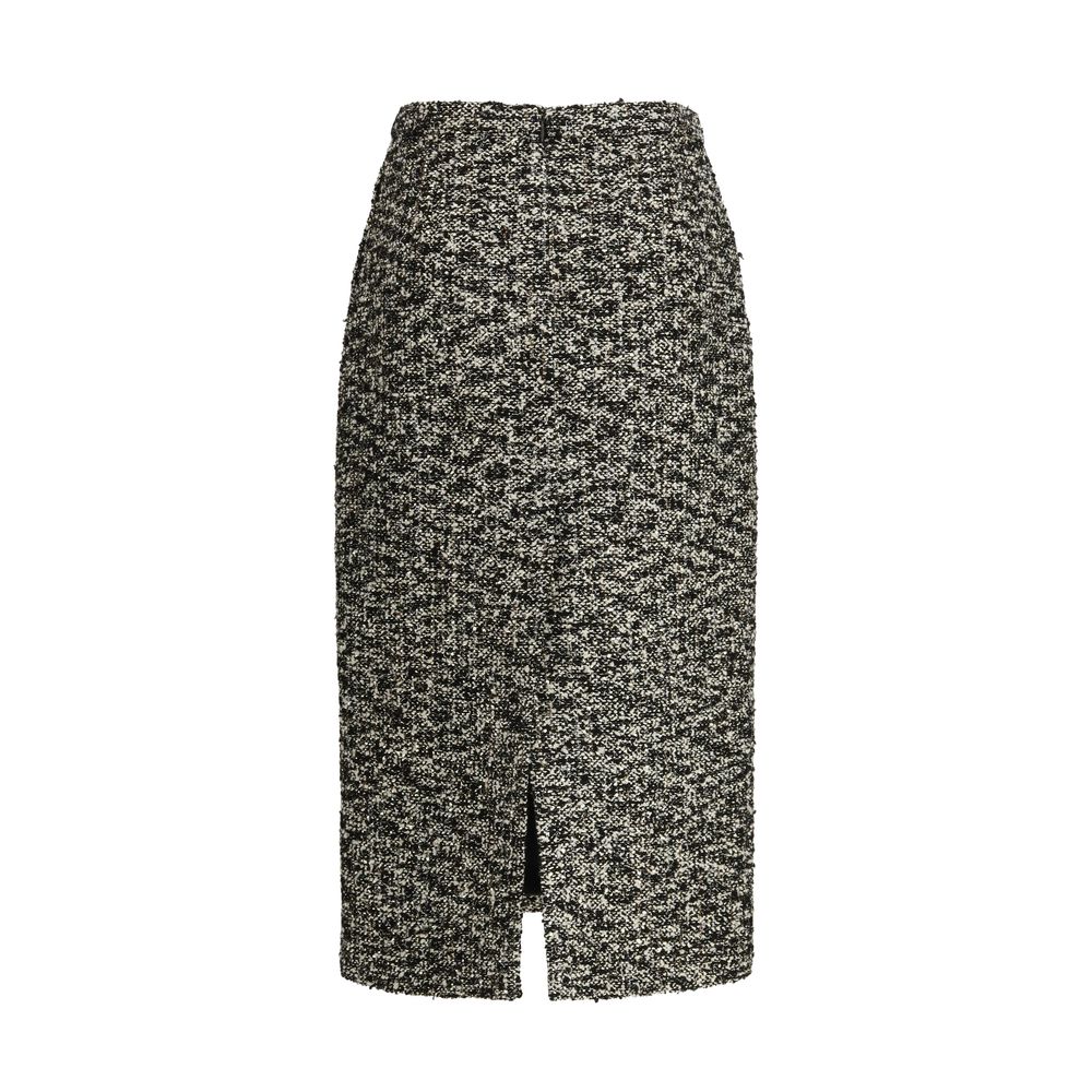 Midi Skirt in laminated bouclé fabric