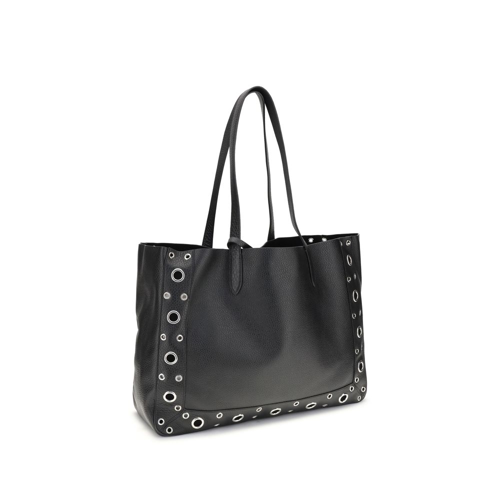 Schwarze Bos Taurus Schultertasche aus Kalbsleder