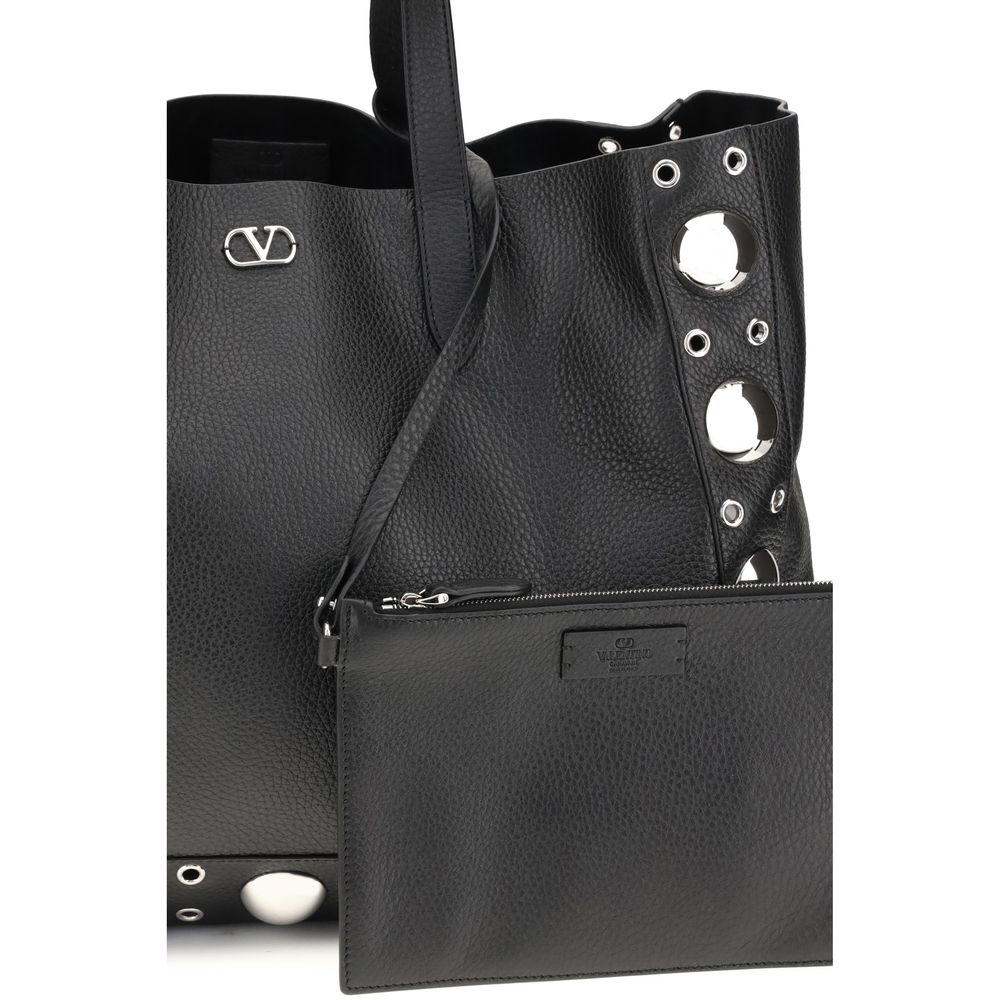 Schwarze Bos Taurus Schultertasche aus Kalbsleder