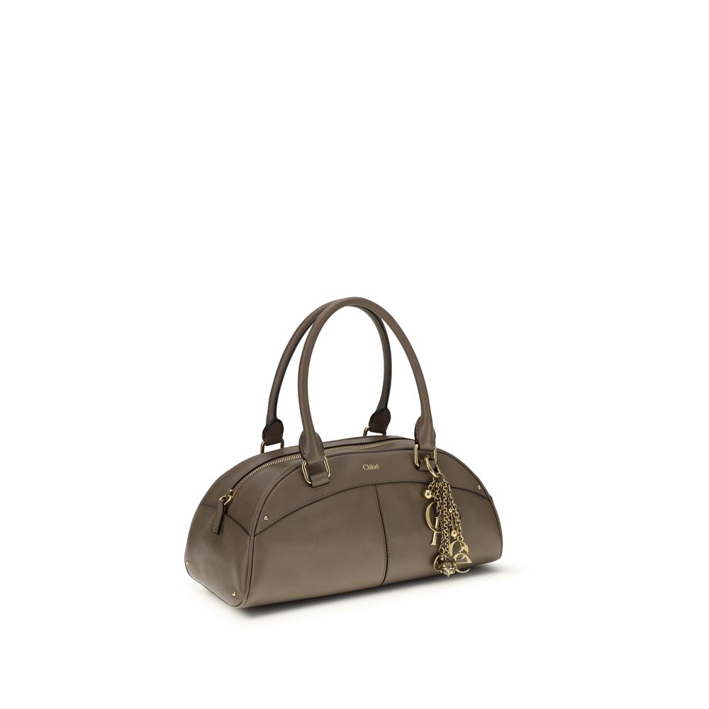 Piccola borsa tote in pelle da bowling