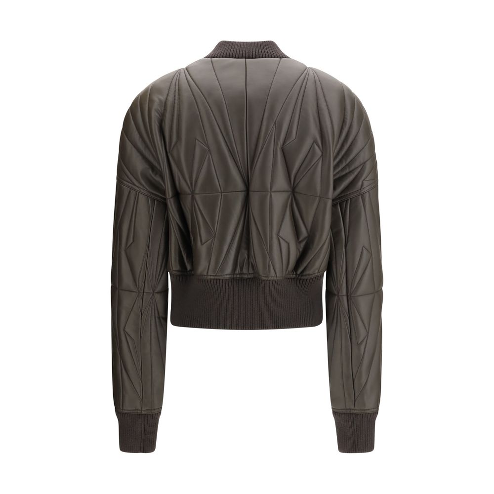 Brown Geocamo Leather Jacket