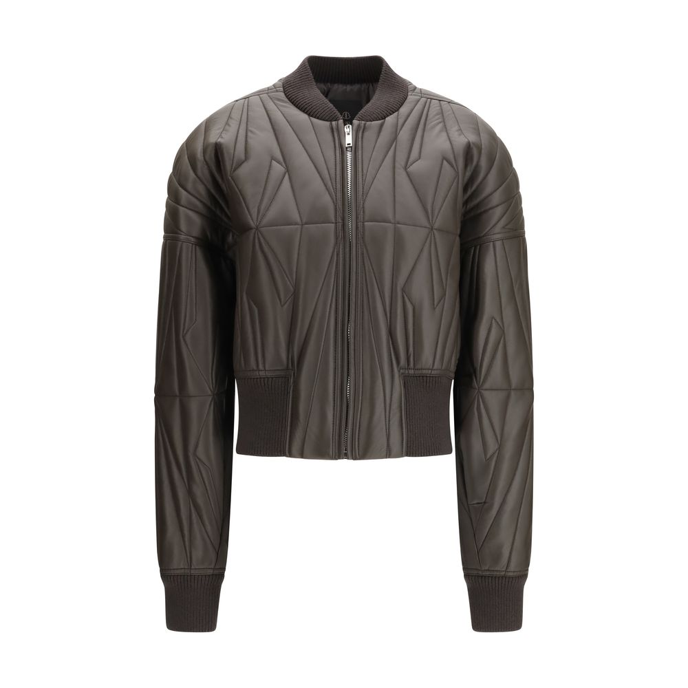 Brown Geocamo Leather Jacket