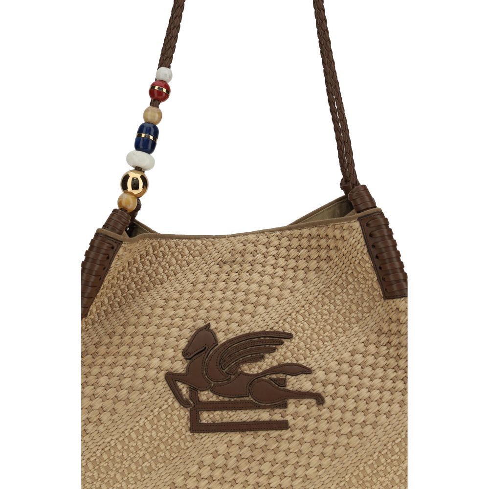 Large Libra Shoulder Bag In Raffia