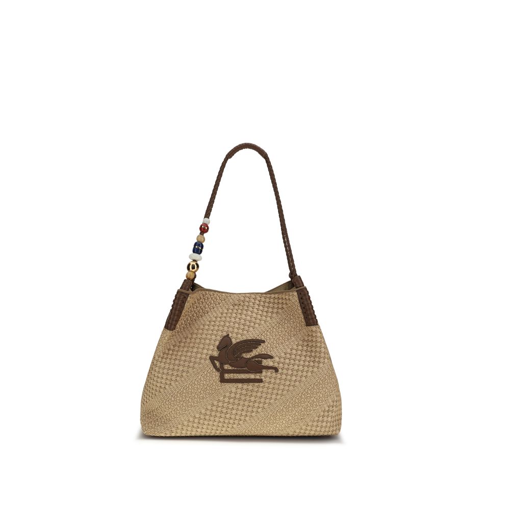 Large Libra Shoulder Bag In Raffia