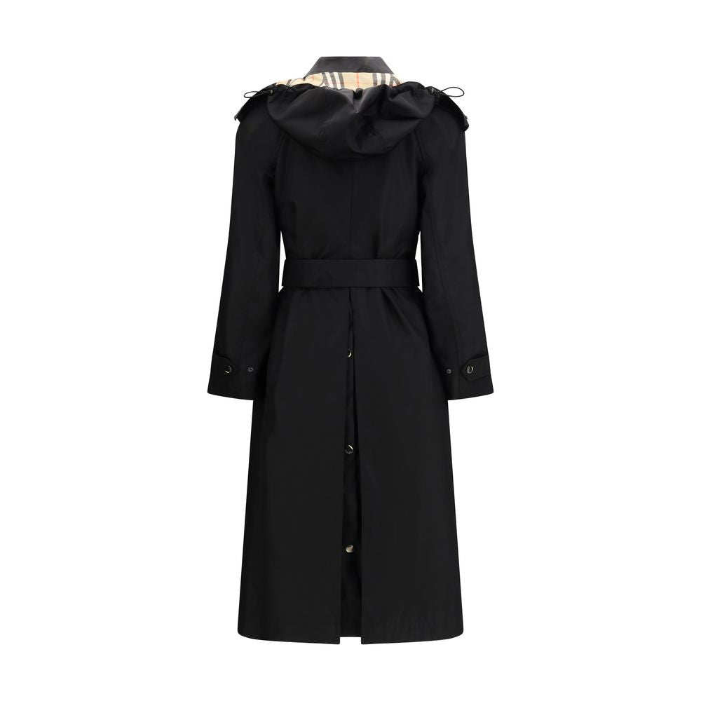 Long Nylon Car Coat With Hood