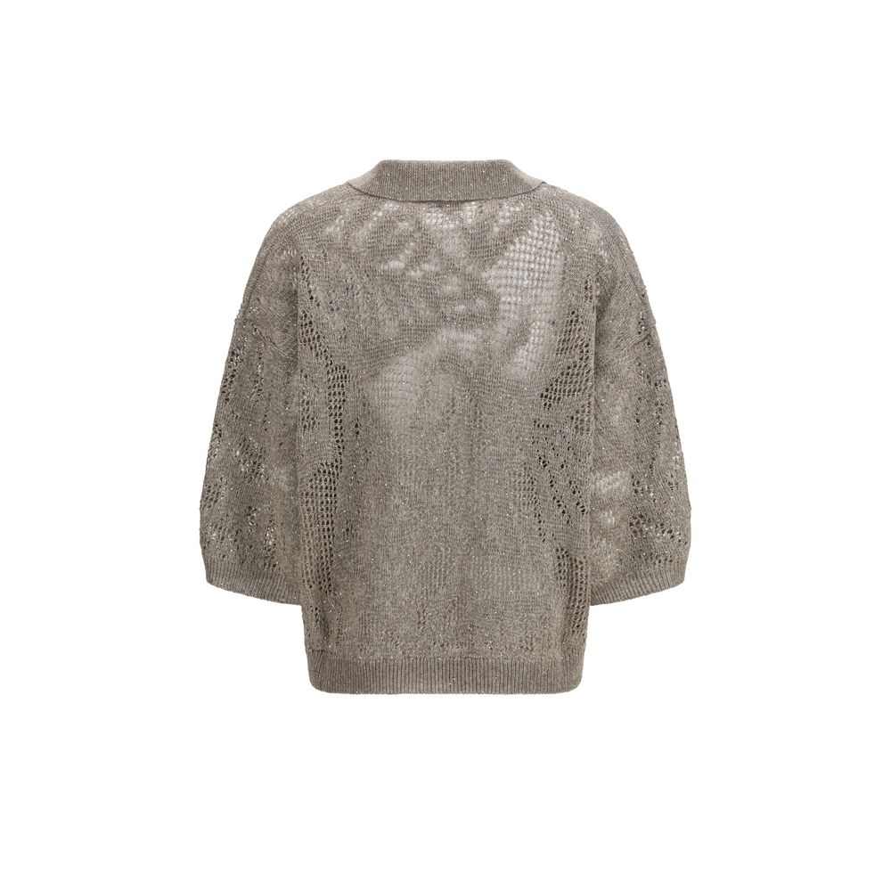 T-Shirt mit schillerndem Seerosenmuster