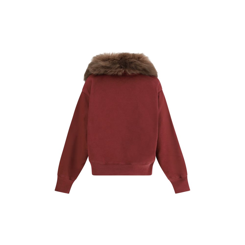 Sweatshirt mit Shearling-Kragen