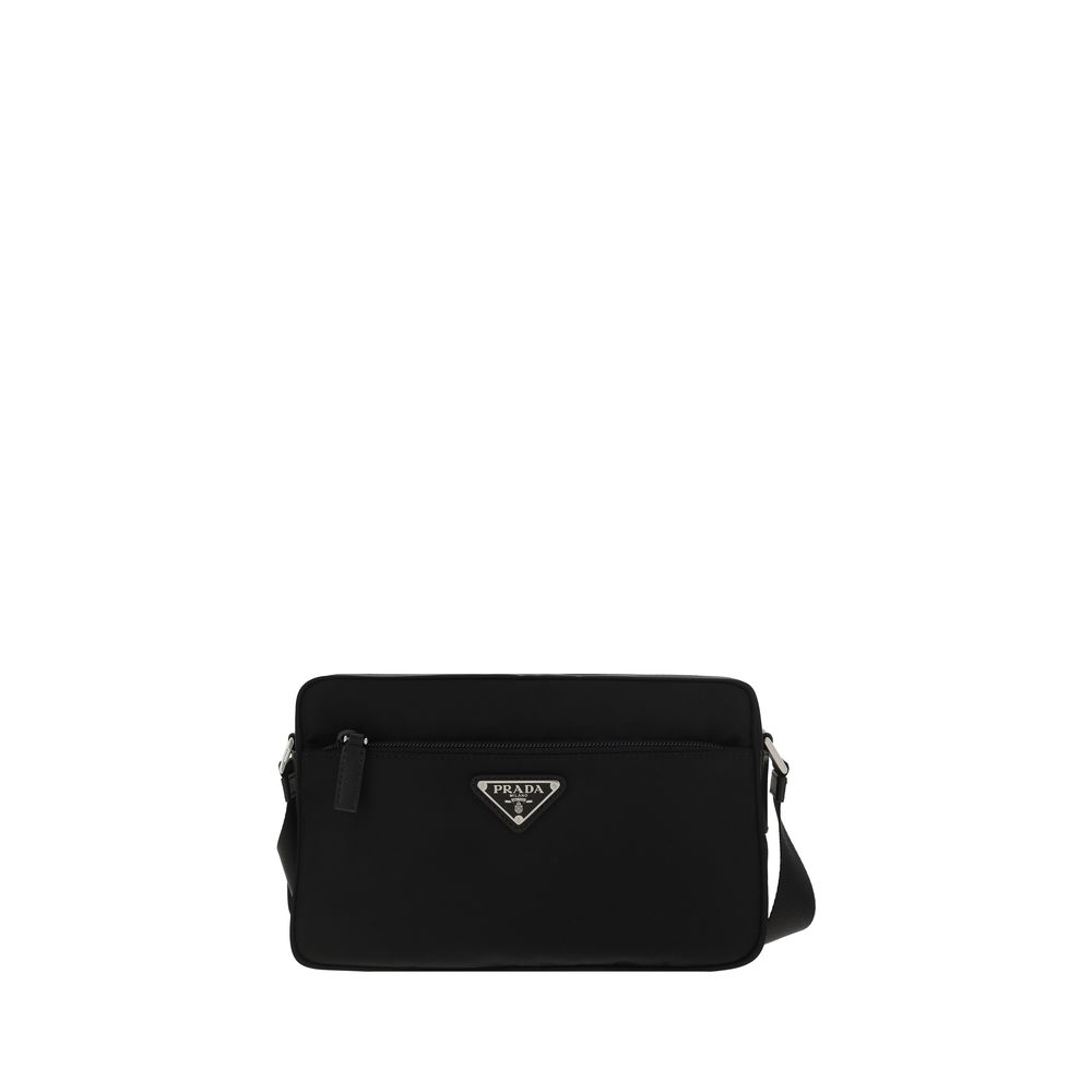 Schwarze Schultertasche aus Re-Nylon