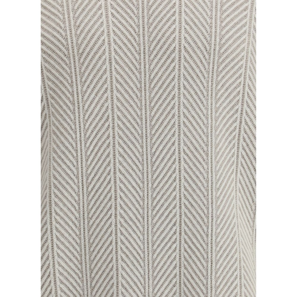 Grauer Kaschmirpullover