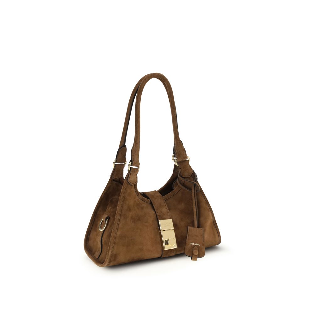 Braune Wildleder-Schultertasche